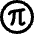 Pi Symbol Circle Icon from Core Remix Set