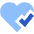Heart Check Icon from Sharp Flat Set