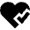 Heart Check Icon from Sharp Solid Set