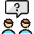 Team Meeting Message Men Question Icon from Ultimate Colors Set | Free Download as SVG Vector and Transparent PNG | Streamline icons