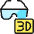 Modern Tv 3d Glasses Icon from Ultimate Colors Set