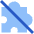 Puzzle Extension Off Disabled Icon from Sharp Flat Set