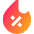 Discount Percent Fire Icon from Sharp Gradient- Free Set