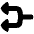 Triangle Arrow Split Left 1 Icon from Plump Solid Set