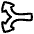 Triangle Arrow Split Vertical Left 2 Icon from Plump Line Set