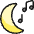 Music Genre Moon Night Icon from Ultimate Colors Set