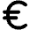 Currency Eur Bold Icon from Phosphor Bold Set