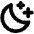 Moon Stars Bold Icon from Phosphor Bold Set