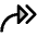 Arrow Bend Double Up Right Duotone Icon from Phosphor Duotone Set