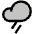 Cloud Rain Duotone Icon from Phosphor Duotone Set