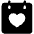Calendar Heart Fill Icon from Phosphor Fill Set