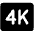 Four K Fill Icon from Phosphor Fill Set