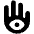 Hand Eye Fill Icon from Phosphor Fill Set