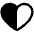 Heart Half Fill Icon from Phosphor Fill Set