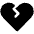 Heart Straight Break Fill Icon from Phosphor Fill Set