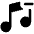 Music Notes Minus Fill Icon from Phosphor Fill Set