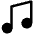 Music Notes Simple Fill Icon from Phosphor Fill Set