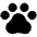 Paw Print Fill Icon from Phosphor Fill Set