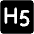 Text H Five Fill Icon from Phosphor Fill Set