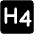 Text H Four Fill Icon from Phosphor Fill Set