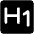 Text H One Fill Icon from Phosphor Fill Set