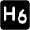 Text H Six Fill Icon from Phosphor Fill Set