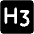 Text H Three Fill Icon from Phosphor Fill Set