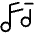 Music Notes Minus Light Icon from Phosphor Light Set