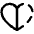 Heart Half Icon from Phosphor Regular Set