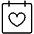 Calendar Heart Thin Icon from Phosphor Thin Set