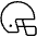 Football Helmet Thin Icon from Phosphor Thin Set