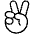 Hand Peace Thin Icon from Phosphor Thin Set