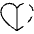 Heart Half Thin Icon from Phosphor Thin Set