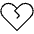 Heart Straight Break Thin Icon from Phosphor Thin Set