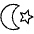 Star And Crescent Thin Icon from Phosphor Thin Set