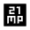 21mp Fill Icon from Sharp Fill - Material Symbols Set