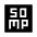 50mp Fill Icon from Sharp Fill - Material Symbols Set