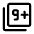 Filter 9 Plus Icon from Rounded Line - Material Symbols Set