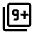 Filter 9 Plus Icon from Outlined Line - Material Symbols Set