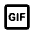 Gif Box Icon from Rounded Line - Material Pro Set