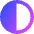 Left Half Shadow Circle Icon from Sharp Gradient Set