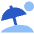 Holiday Vacation Beach Umbrella Icon from Sharp Flat Set