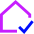 House Confirm Check Home Icon from Sharp Neon Set