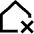 House Delete Home Icon from Sharp Line Set