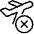 Flight Airplane Declined Xmark Circle Icon from Ultimate Light Set
