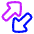 Triangle Arrow Transfer Diagonal Large 3 Icon from Plump Neon Set