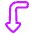 Triangle Arrow Bend Left Down Icon from Plump Neon Set