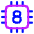 Computer Chip Eight Core Icon from Plump Neon Set