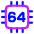 Computer Chip Sixty Four Core Icon from Plump Neon Set