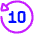 Button Go Backward 10 Icon from Plump Neon Set